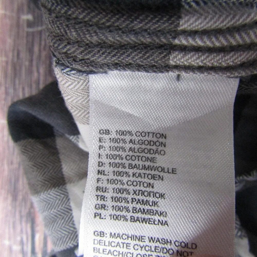 The North Face Shirt Mens 2XL Gray‎ Plaid Long Sleeve Button Up Cotton Casual